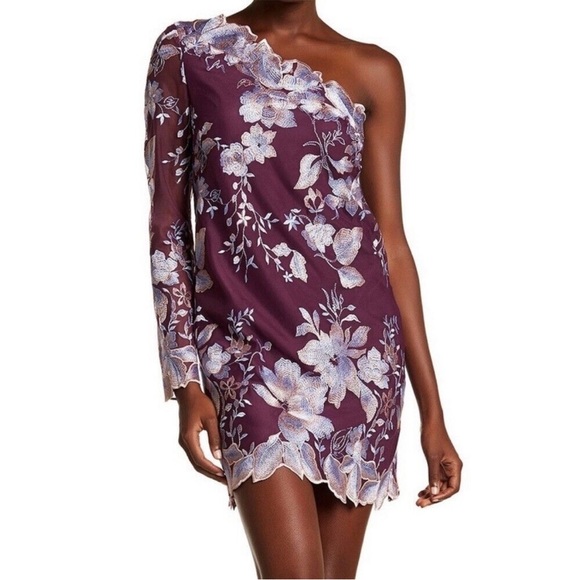 Free People NWT Rosalie Floral Embroidered One Sleeve Mini Dress, 2 - Picture 4 of 16